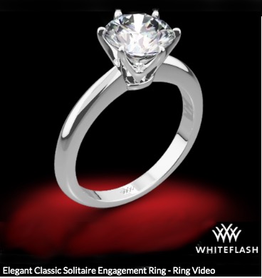 Klassischer Platinum Solitär Verlobungsring für 1 Karat Diamanten